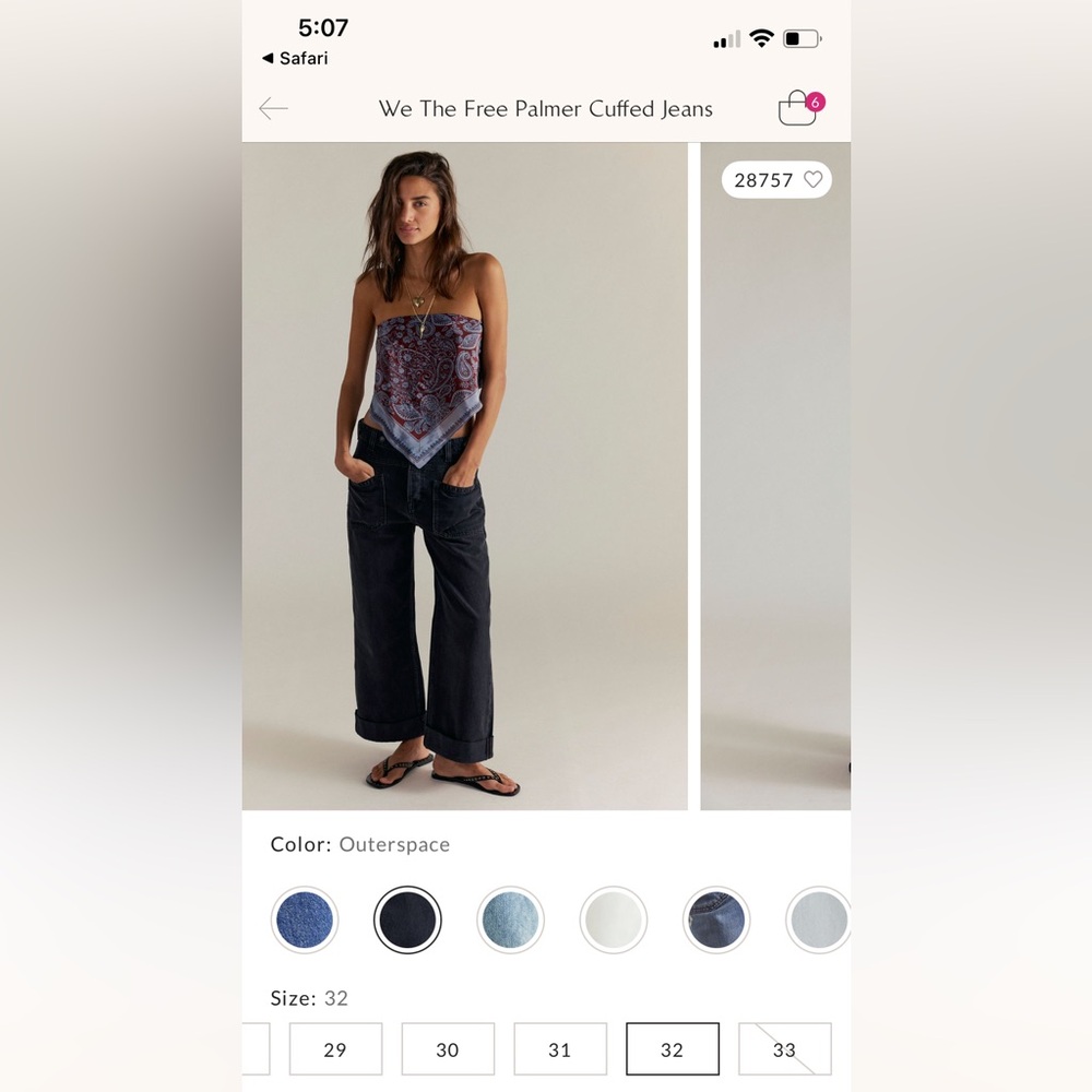 Free People Palmer Cuffed Jeans